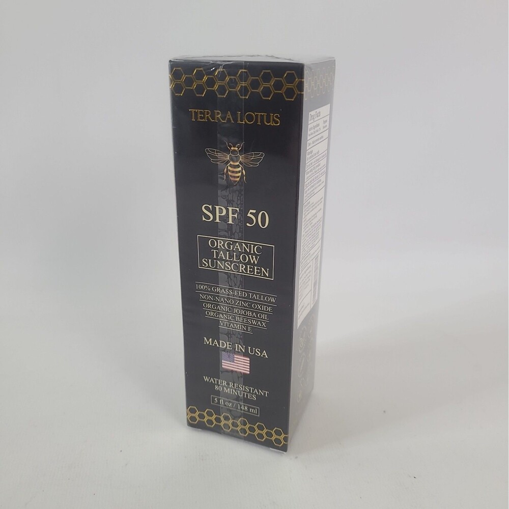 TERRA LOTUS Organic Tallow Sunscreen SPF 50 5.0oz 148ml New Sealed